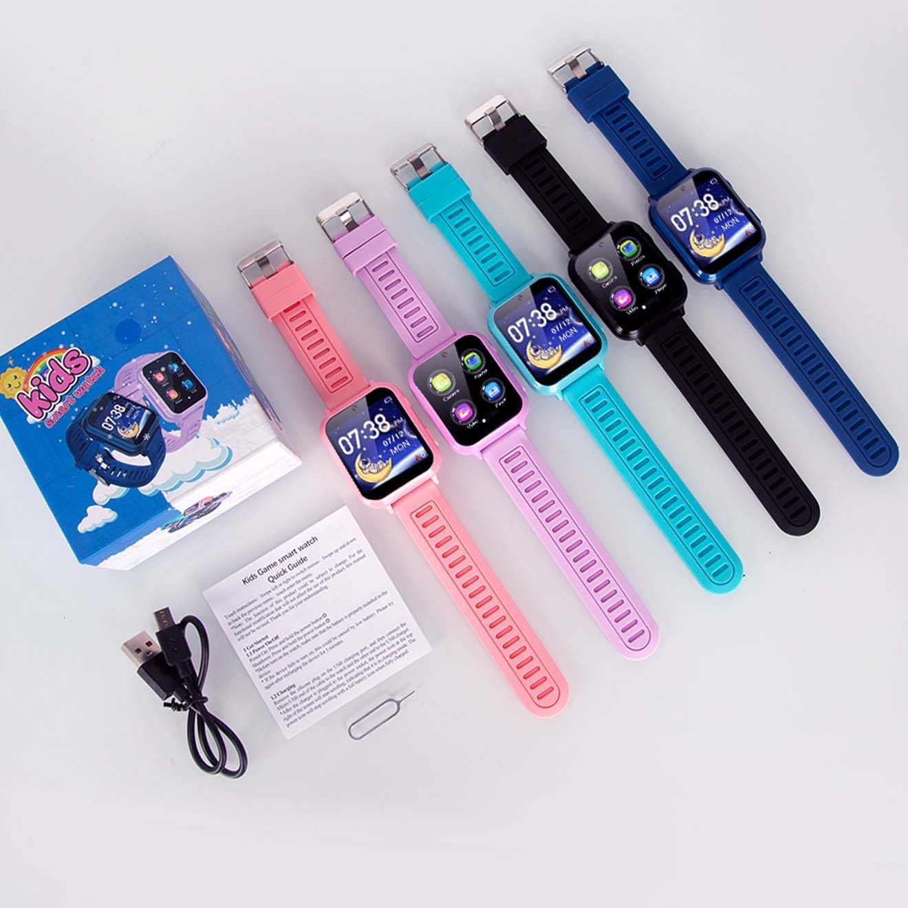 Kids Smart Watch, Toddler Watch Toys for 3-12 Ages Year Old, Smartwatches with 24 Learning Games Video Camera Pedometer Music Alarm Flashlight, Birthday Gift Boys Girls Kids, Educational Kids Smart Watch, Toddler Watch Toys for 3-12 Ages Year Old, Smartwatches with 24 Learning Games Video Camera Pedometer Music Alarm Flashlight, Birthday Gift Boys Girls Kids, Educational